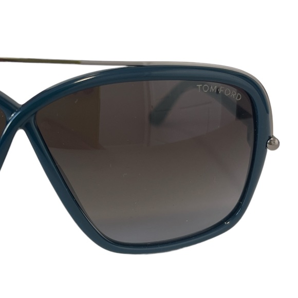 Tom Ford Women’s Sunglasses Green TF455 Oversize Lens Brown Gradient Acetate - Picture 10 of 12